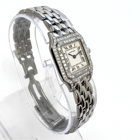 CARTIER PANTHERE 23mm Quartz Steel 0.89TCW DIAMOND Watch - Picture 8 of 11
